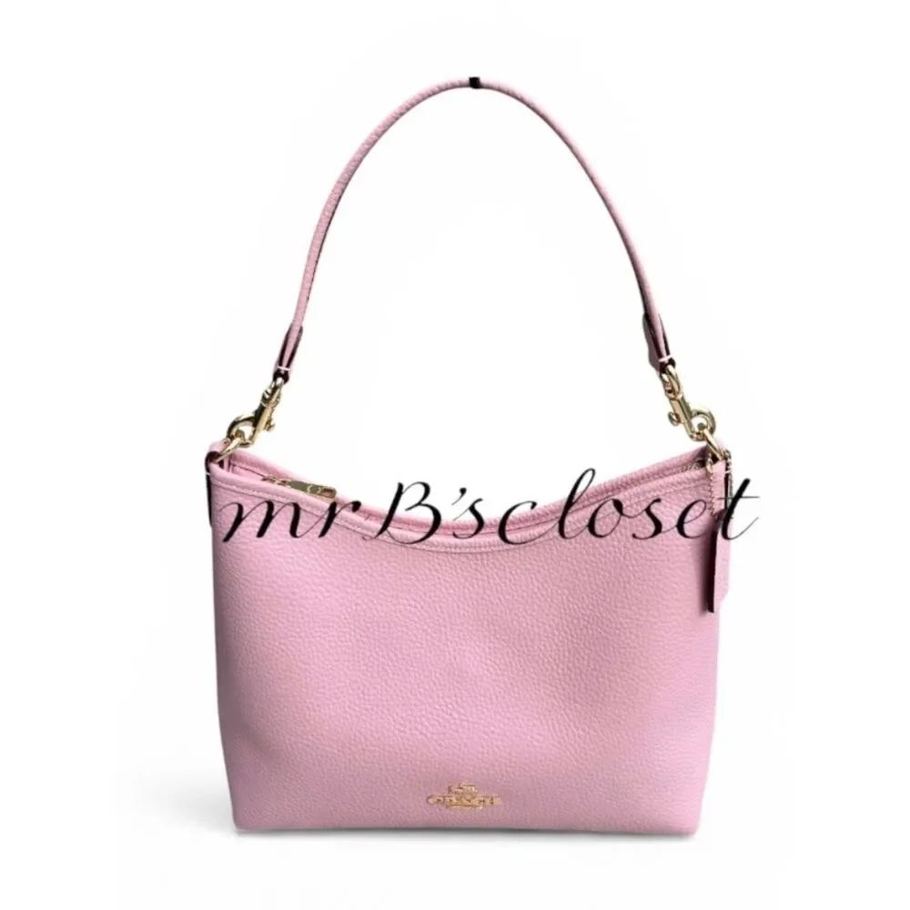 Coach Laurel Shoulder Bag In Pebbled Leather & Carnation